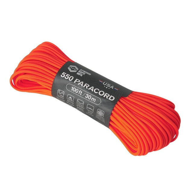 Paracord 550 (100 стопа), неонова оранжева