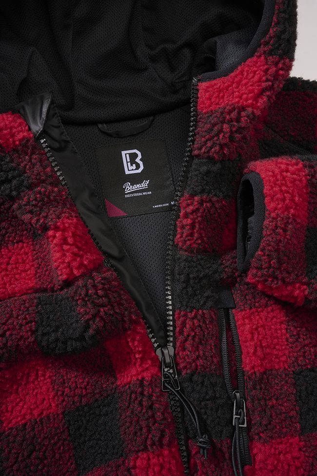 Brandit Teddy dámska bunda flísová, Red/black