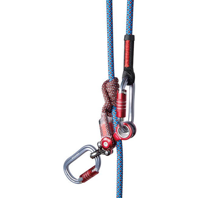 CAMP GYRO позиционна скоба с въртяща се халка и спомагателна затягаща макара Lanyard Single + 2 × 2125 5 m