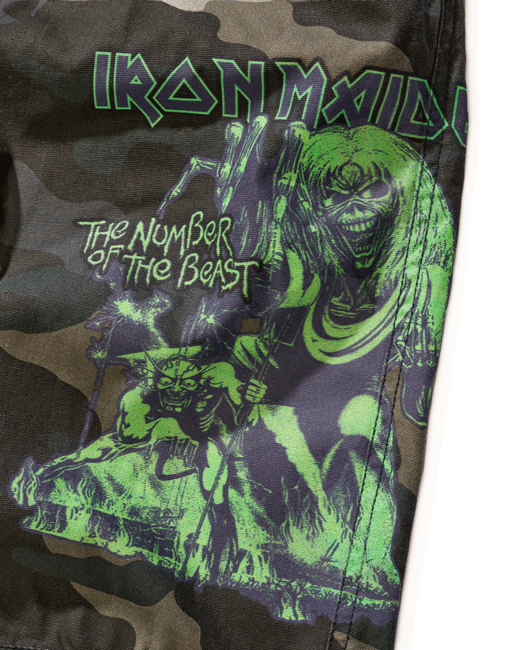 Brandit Iron Maiden The Number of The Beast шорти Savage, тъмна камо
