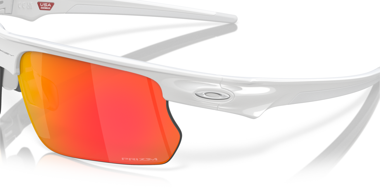 Oakley BISPHAERA слънчеви очила с рамка Polished White и със стъкла Prizm Ruby, 68