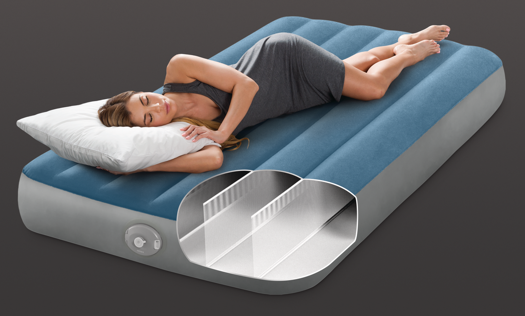 Intex Twin Prestige Downy надуваемо легло с акумулаторна помпа