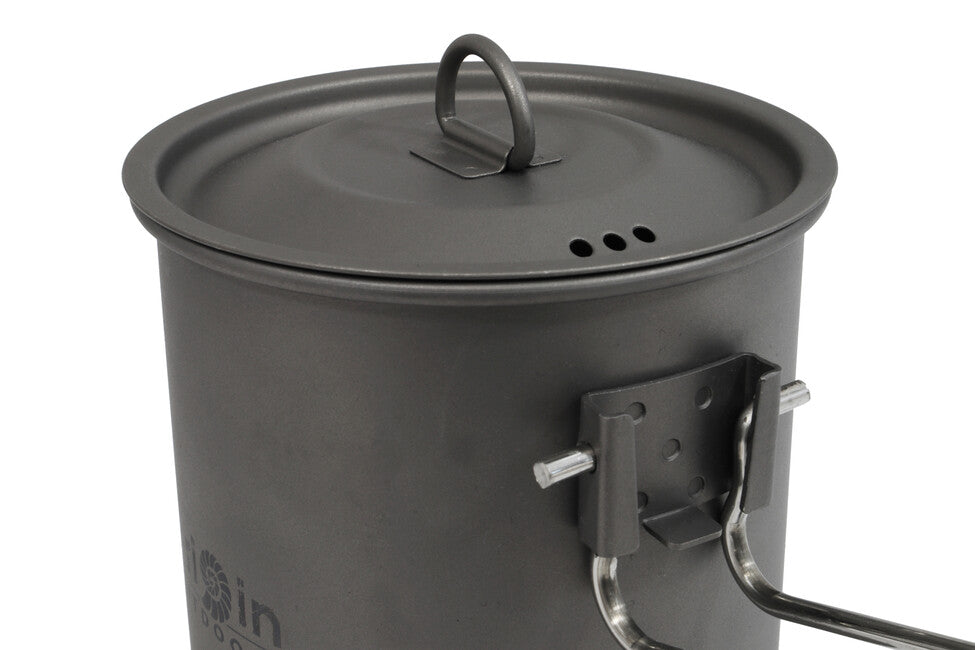 Origin Outdoors Titanium титанов тъклик за трекинг с наливник и сгъваема дръжка Camping Pot, 750 ml