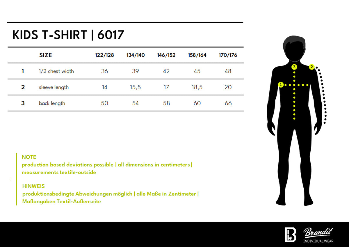 Veľkostná tabuľka Kids T-Shirt