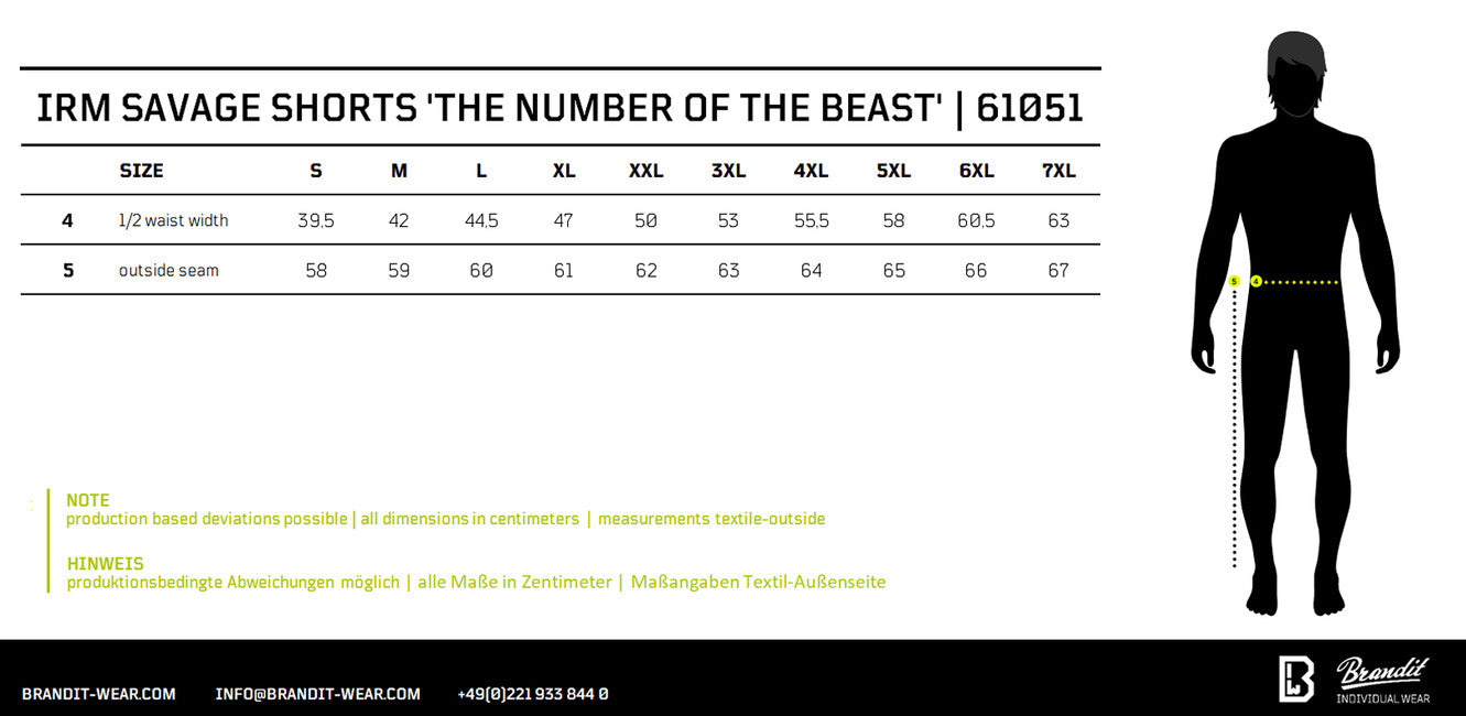 Brandit Iron Maiden The Number of The Beast шорти Savage, тъмна камо