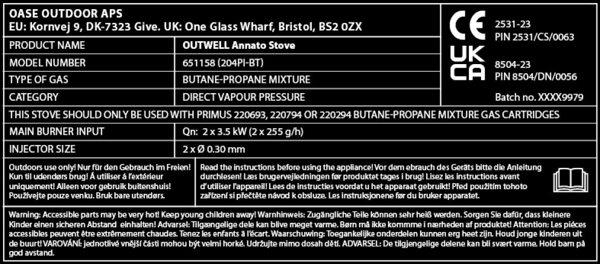 Outwell Anatto газов готвач