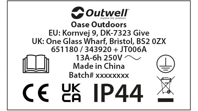 Outwell Opus преходна щепсела 0.3 м - UK