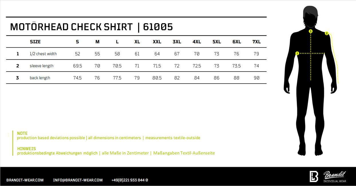 Brandit Motörhead Check риза с дълги ръкави, черна-сива