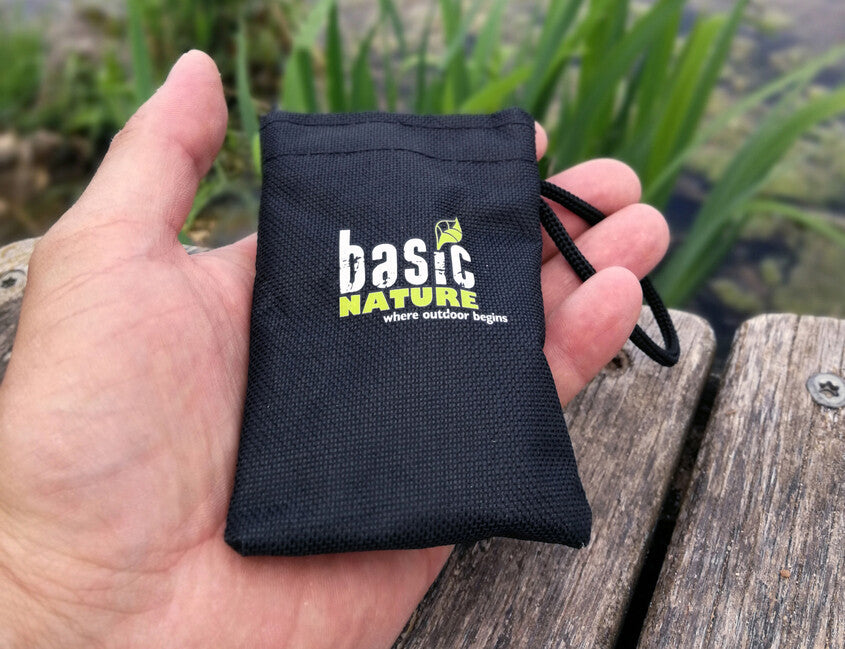 BasicNature MiniTrek сгъваемо комплект прибори от неръждаема стомана с нейлонова чанта