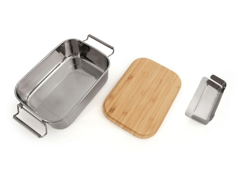 Origin Outdoors Bamboo-клипс обедна кутия от неръждаема стомана 1,2 л