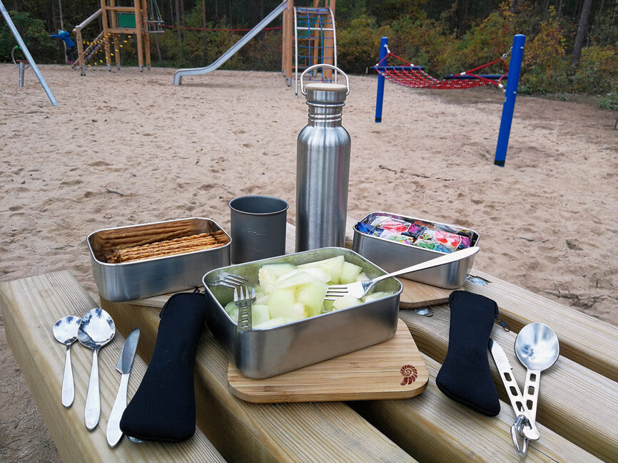 Origin Outdoors Bamboo обеден кутия от неръждаема стомана 1,2 л