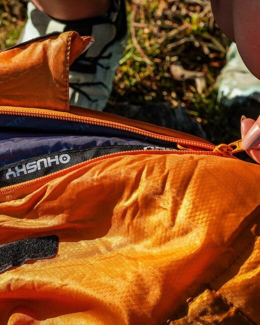 HUSKY Plus синтетичен тритезонен разширен спален чувал -10, горчица