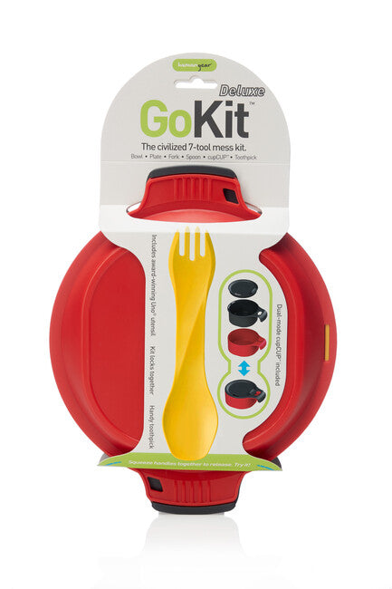 Humangear GoKit Deluxe обеденски комплект, въглисто-червена