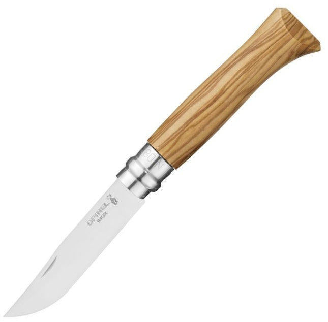 OPINEL VRi N°08 Inox нож с маслинена дръжка, калъф, дървена кутия