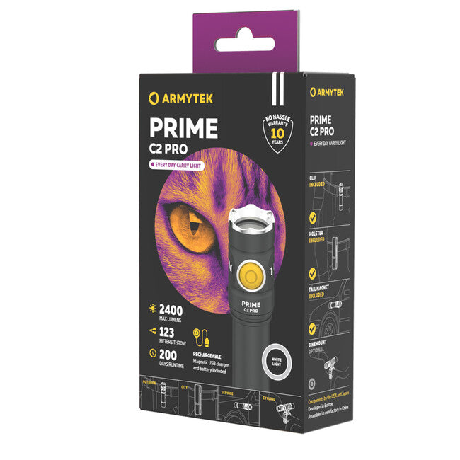 ArmyTek Prime C2 Pro LED джобен фенер с акумулатор 2400 lm 68 g