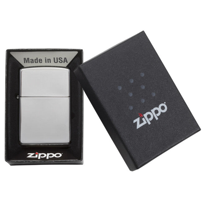 Zippo бензинова запалка, висок полиран хром