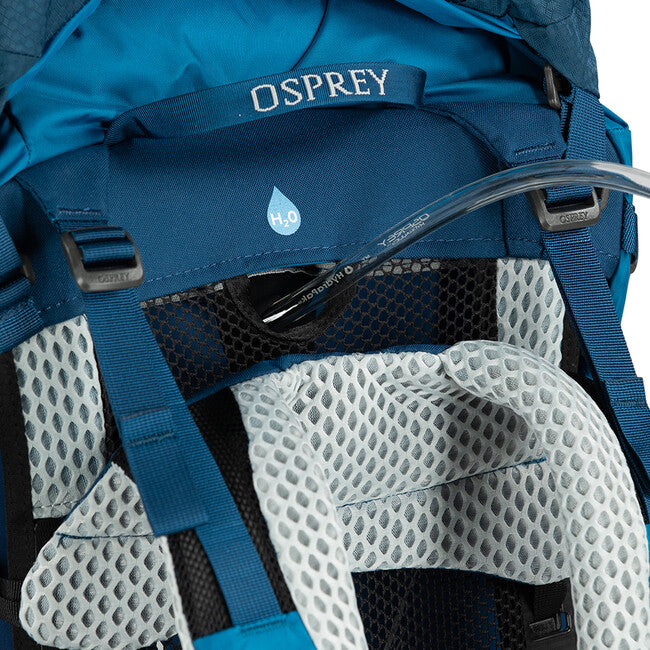 OSPREY ATMOS AG LT 65 туристическа раница, нощна смяна/скория син