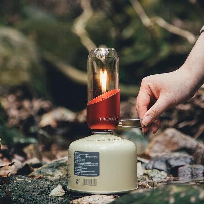 Fire Maple газова лампа с боросиликатно стъкло, червена