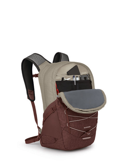 OSPREY QUASAR 28 градски раница, дървесен прах пясъчен/стафидена червен