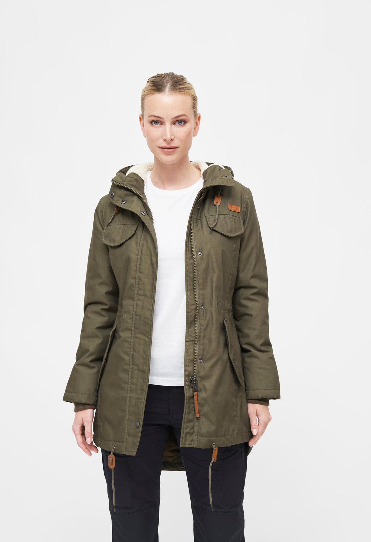 Brandit Marsh Lake dámska parka zimná bunda s kapucňou, olivová