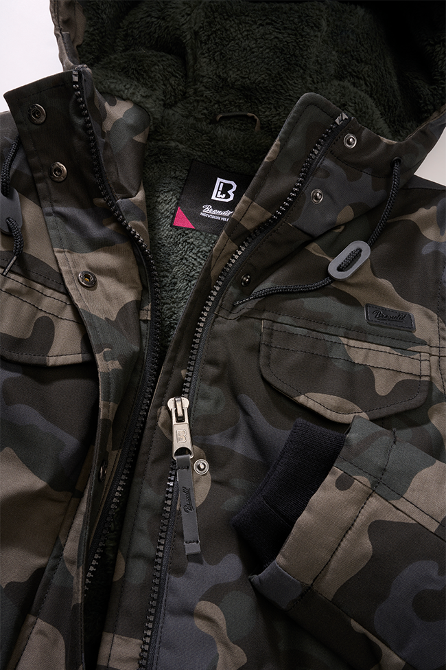 Brandit Marsh Lake dámska parka zimná bunda s kapucňou, Darkcamo
