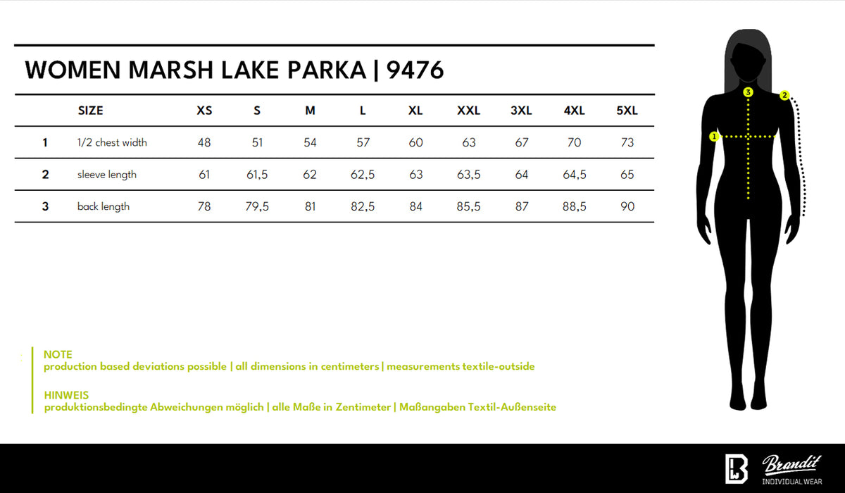 Veľkostná tabuľka Women Marsh Lake Parka