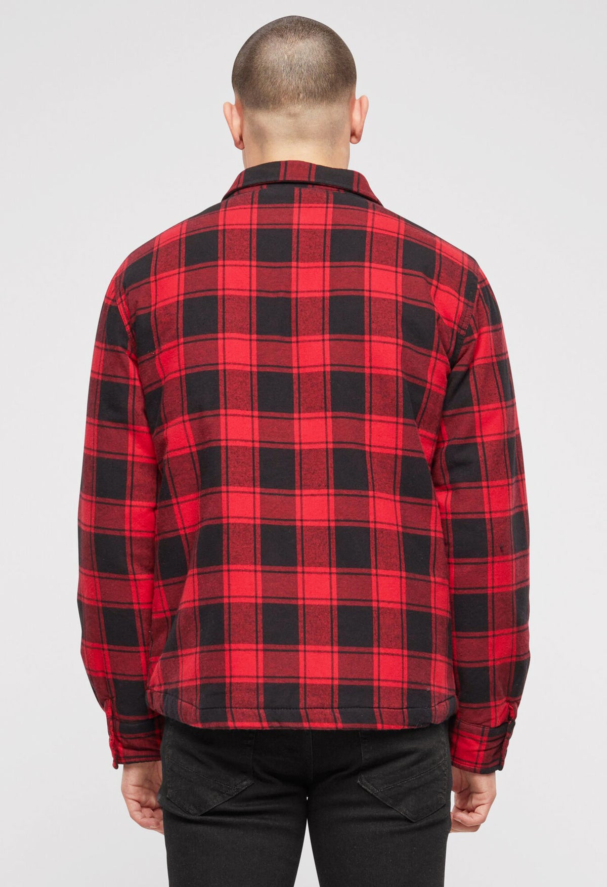 Brandit Lumberjacket bunda, červeno čierna