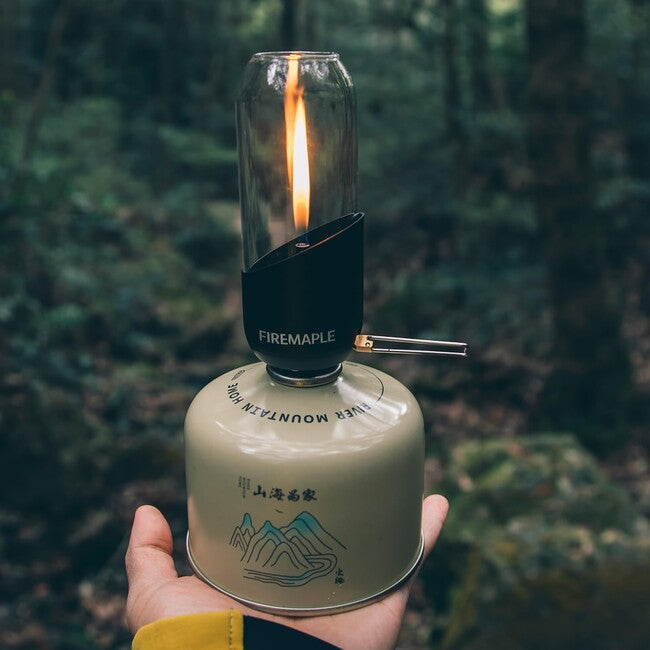 Fire Maple газова лампа с боросиликатно стъкло, черна