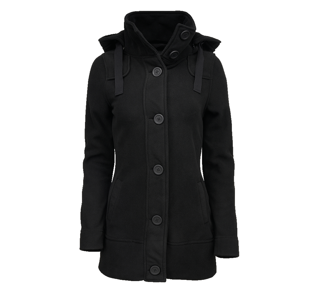 Brandit Square Fleece dámsky kabát, čierny