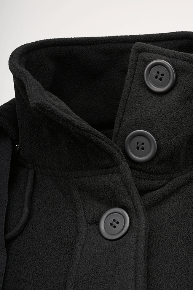 Brandit Square Fleece dámsky kabát, čierny