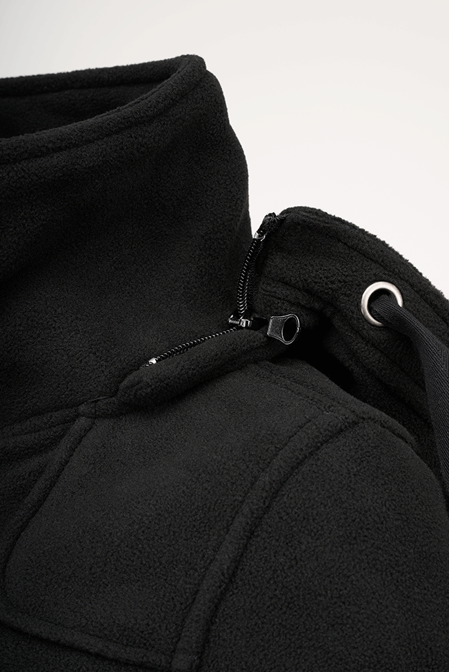 Brandit Square Fleece dámsky kabát, čierny