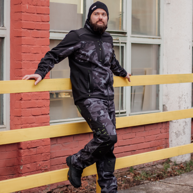 BENNON CAMOS панталон софтшел, черен/сив