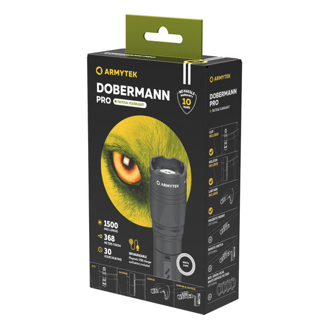 ArmyTek Dobermann Pro джобен фенер LED, бяло, захранване от акумулатор, 1400 lm, 114 g