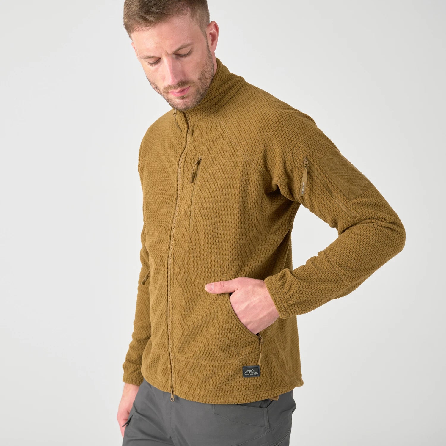 Helikon-Tex Alpha Tactical flisová bunda 630g, shadow grey – detail 5