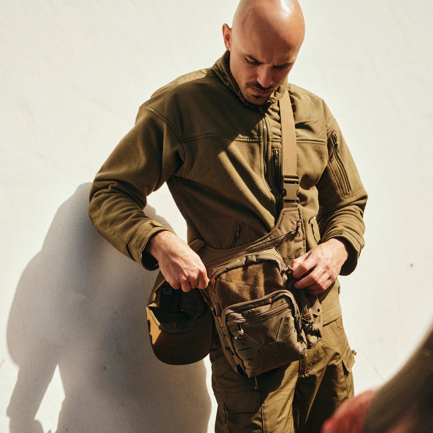 Helikon-Tex Classic Army spevnená flisová bunda, olivová – v použití 1