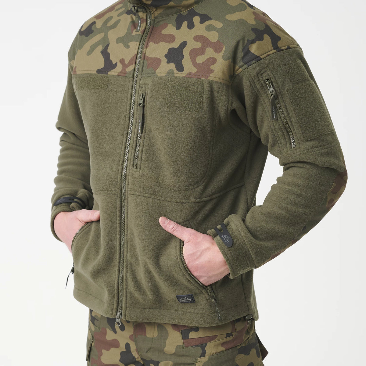 Helikon-Tex Infantry flisová bunda, olivová/woodland, 330g/m2 – detail 3