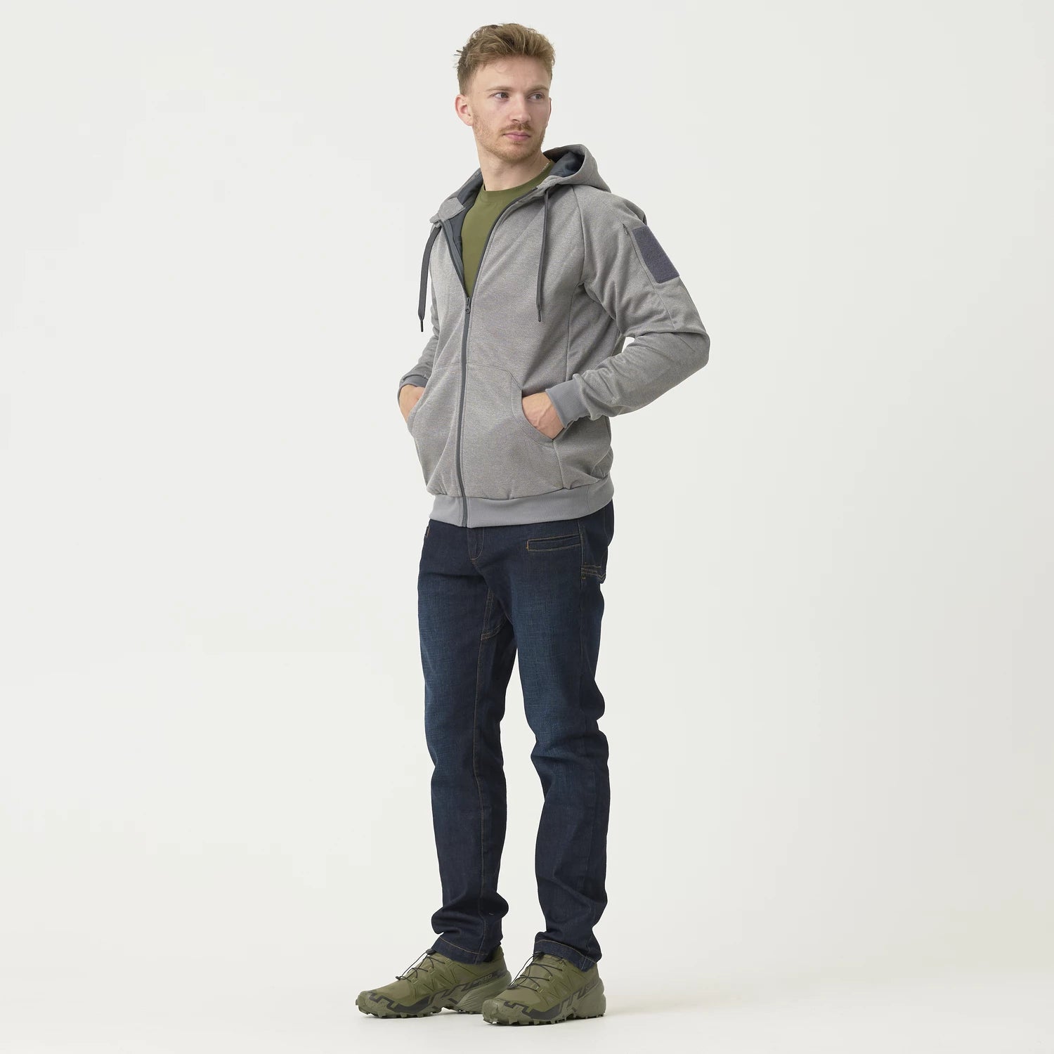 Helikon-Tex URBAN TACTICAL HOODIE mikina FullZip, Melange Grey – detail 1