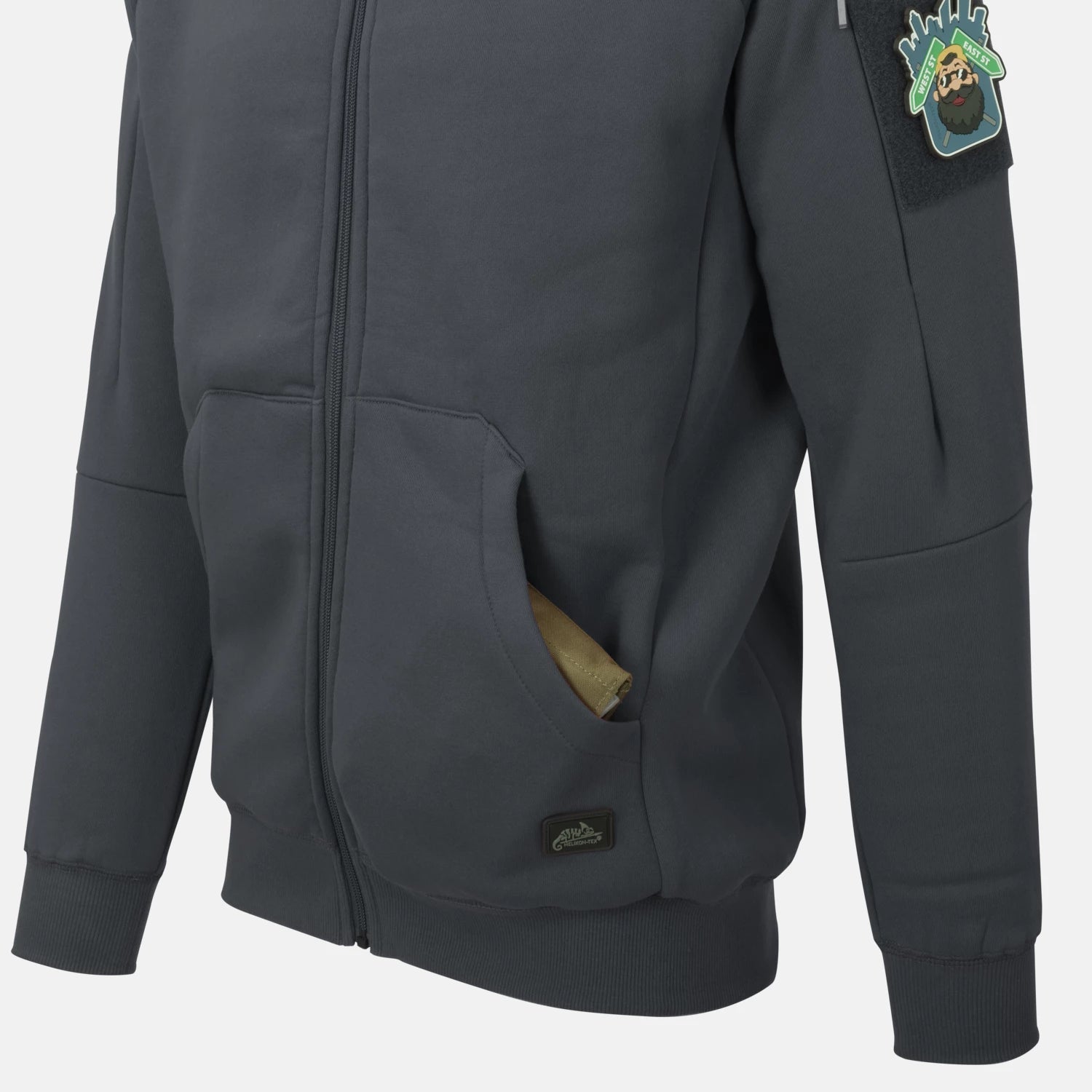 Helikon-Tex mestská mikina taktická FullZip, Green – detail 3