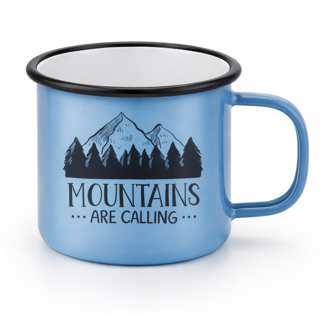 WARAGOD Mountains Are Calling външен канче 355ml, светлосин