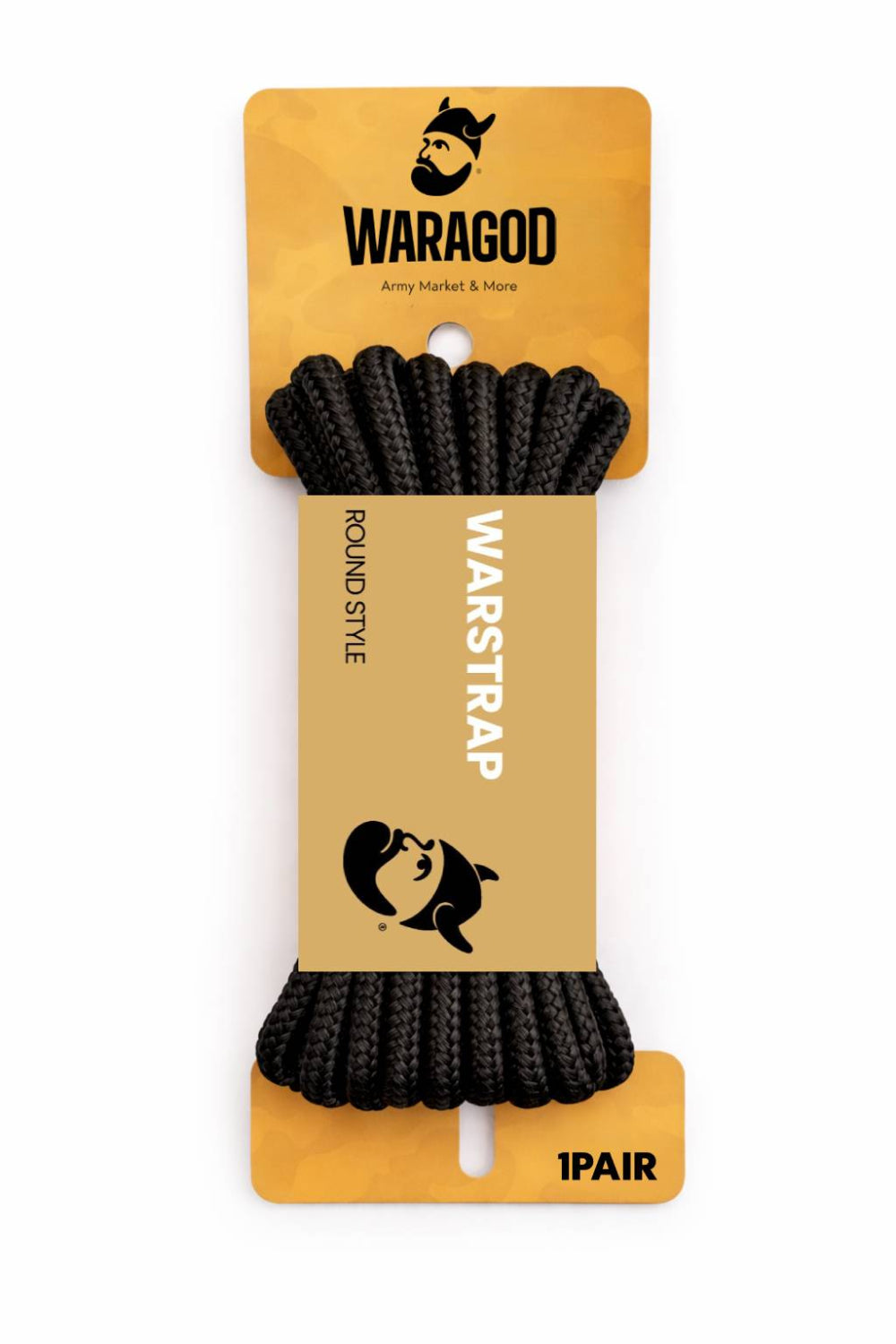 WARAGOD Warstrap Round шнурки за обувки, черни