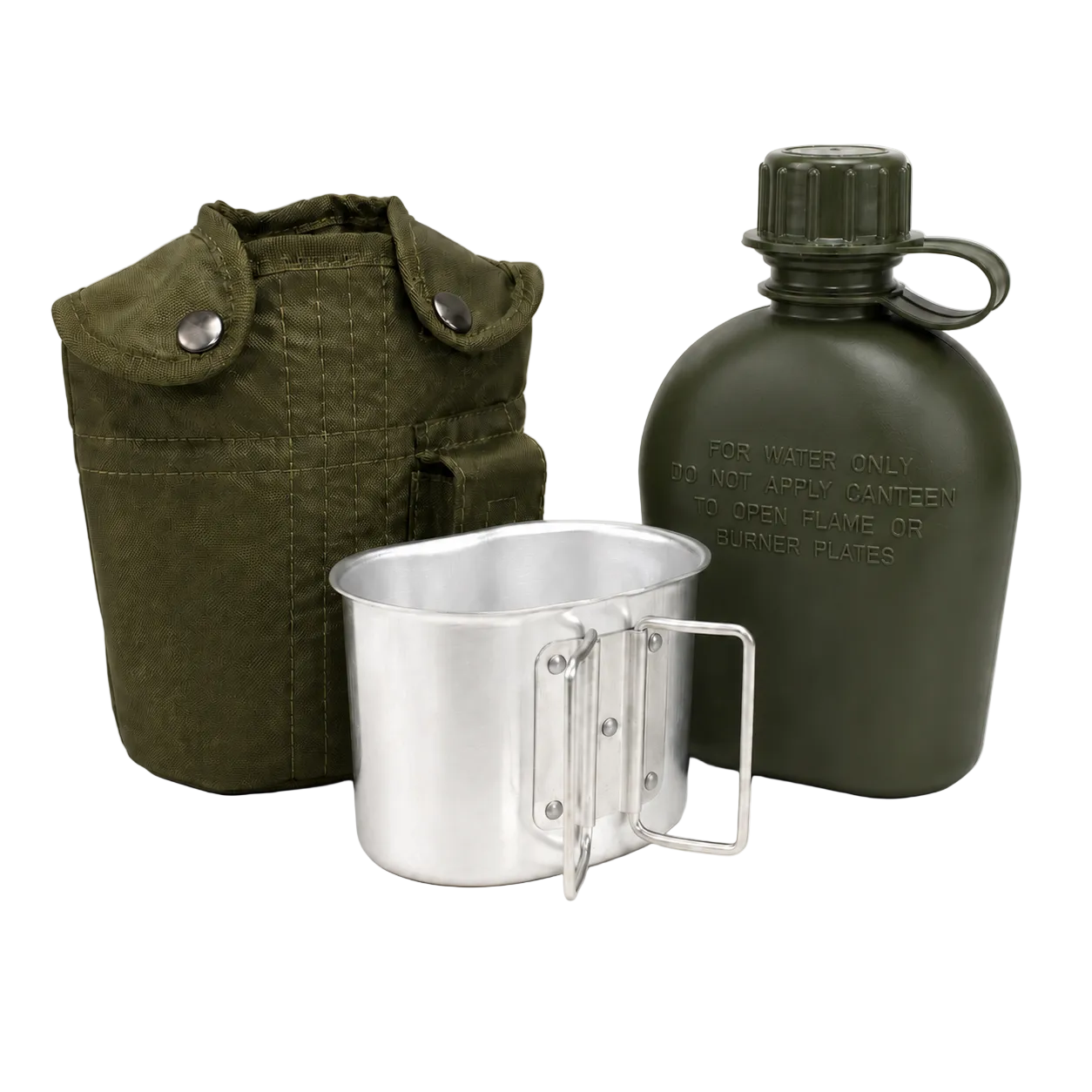 Полева манерка Dragowa Tactical с алуминиева купа 1L, зелена
