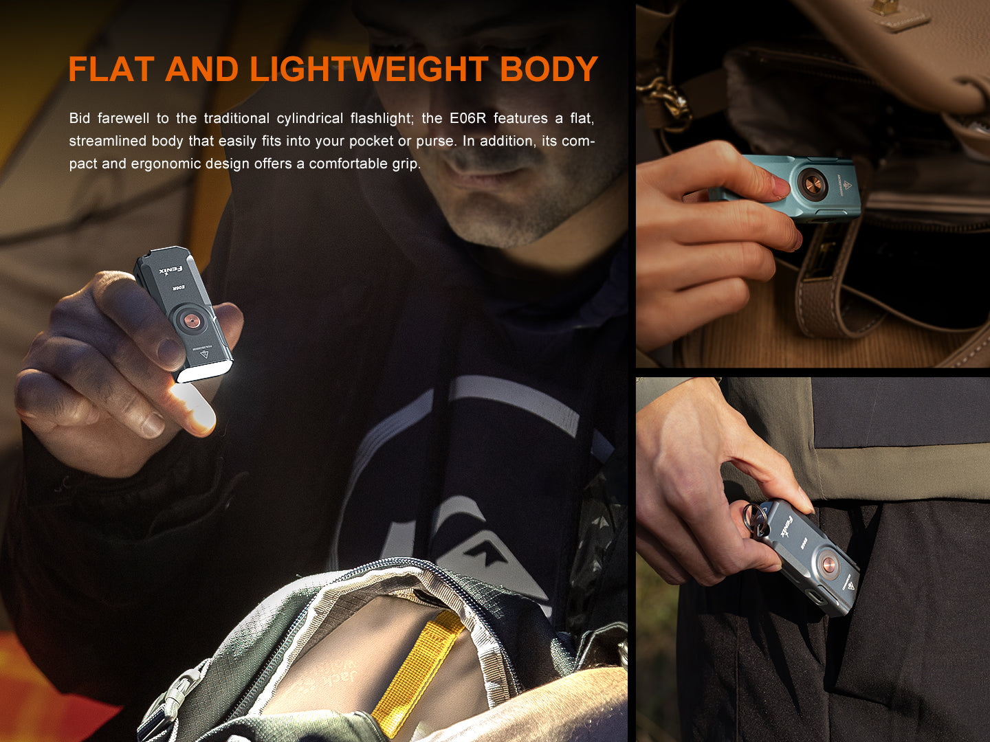 Fenix E06R nabíjateľná baterka, biela