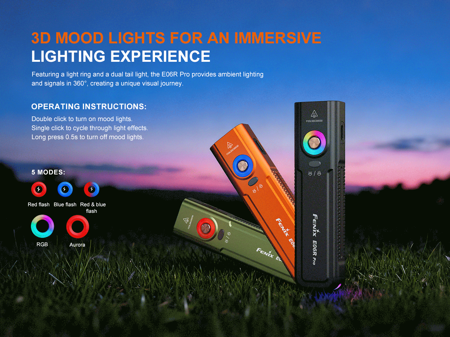 Fenix E06R PRO nabíjateľná EDC baterka, čierna