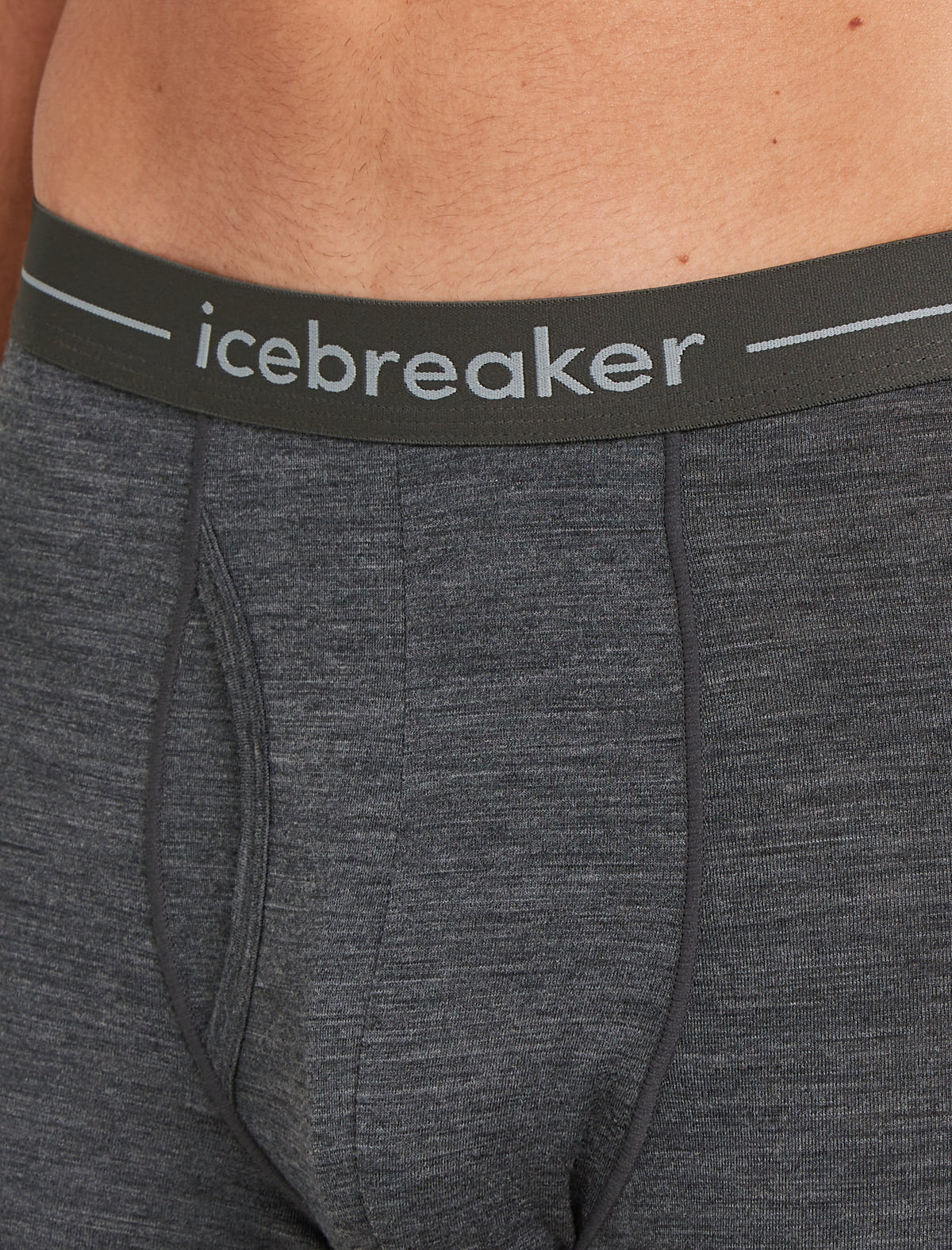 Icebreaker Anatomica pánske boxerky s otvorom, tmavosivá