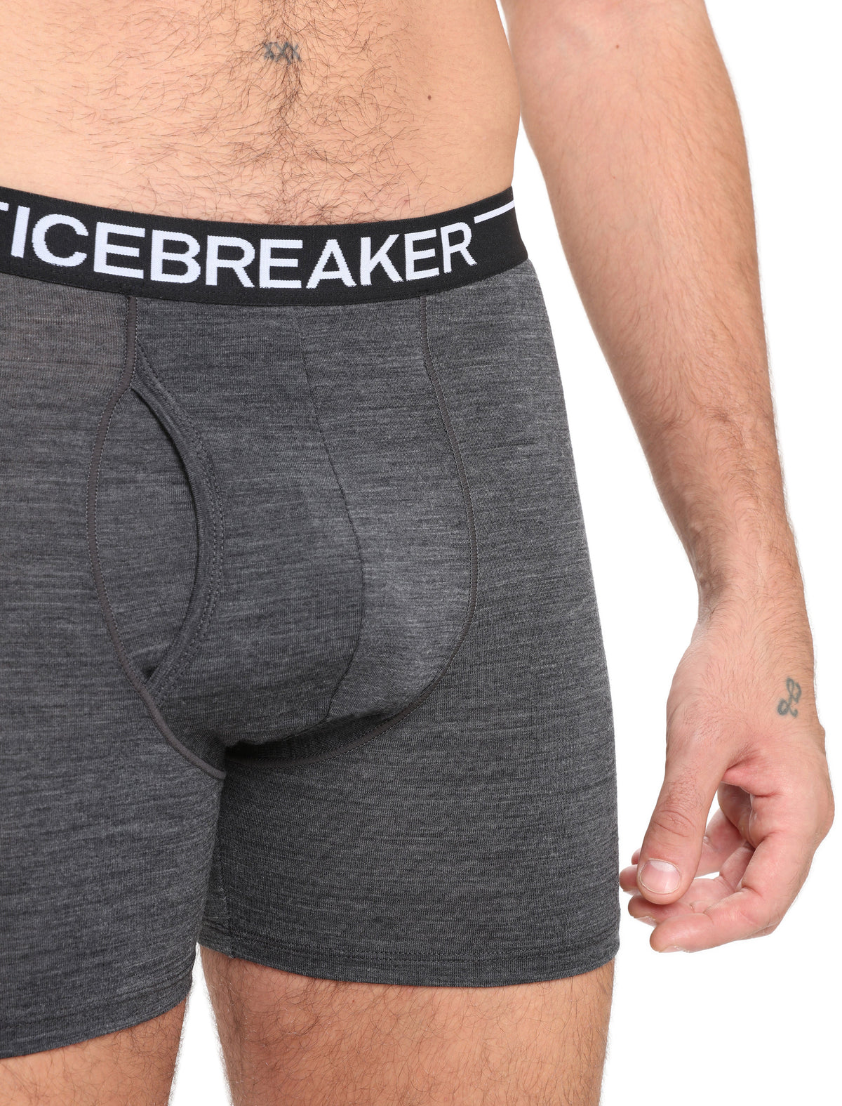 Icebreaker Anatomica pánske boxerky s otvorom, tmavosivá