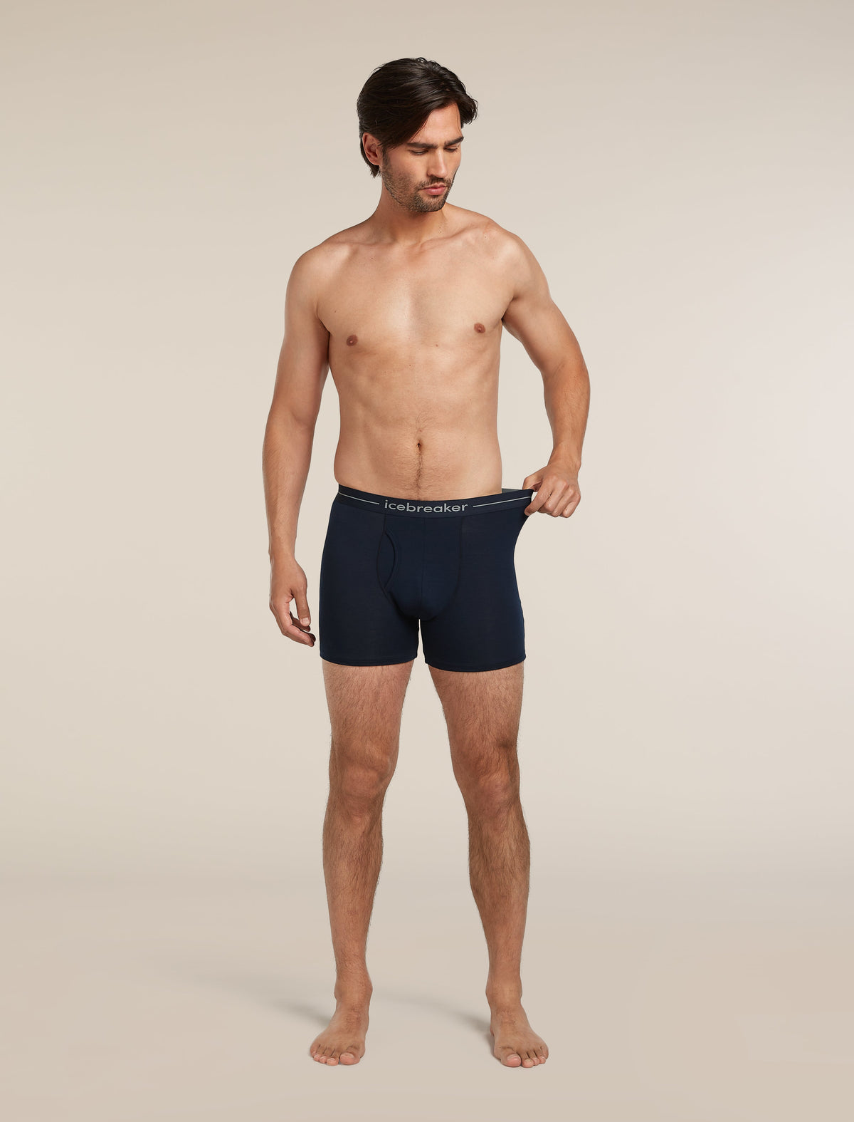 Icebreaker Anatomica pánske boxerky s otvorom, tmavomodrá