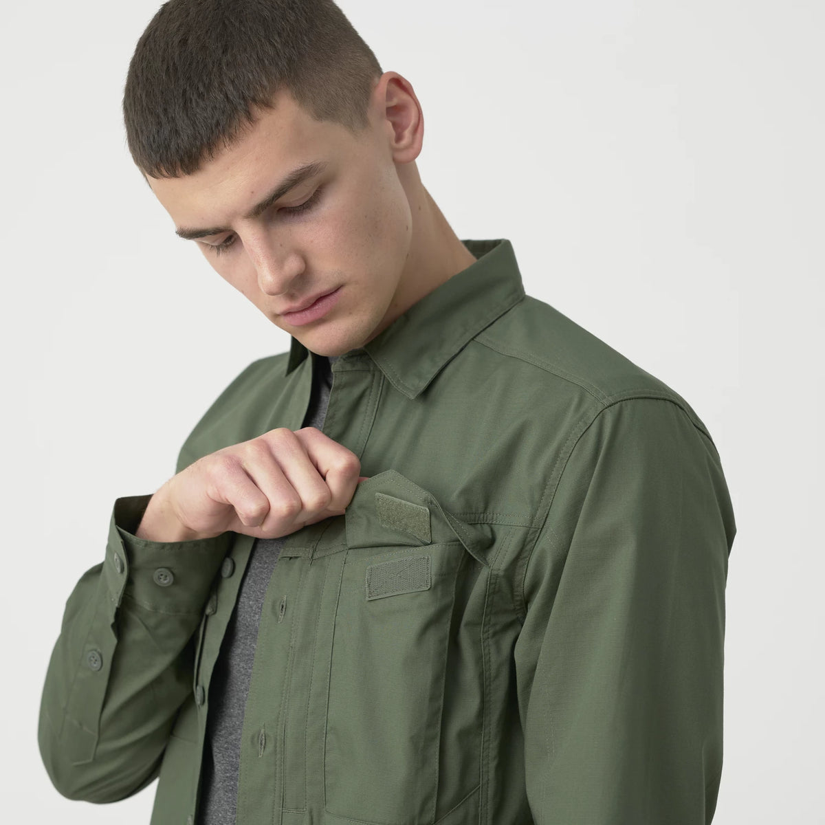Helikon-Tex DEFENDER Mk2 košeľa s dlhým rukávom PolyCotton Ripstop, béžová – detail 2