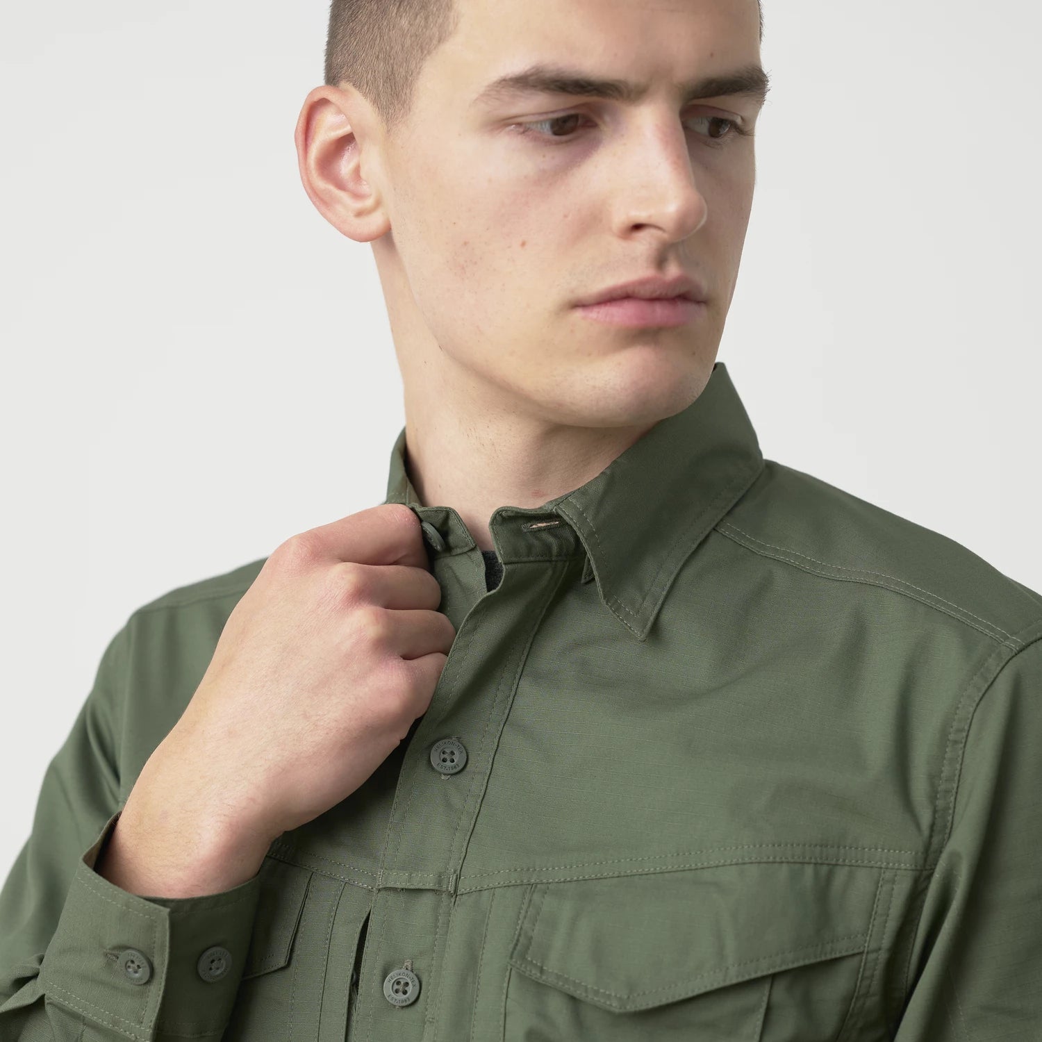 Helikon-Tex DEFENDER Mk2 košeľa s dlhým rukávom PolyCotton Ripstop, čierna – detail 7