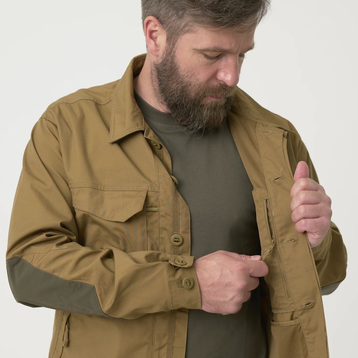 Helikon-Tex WOODSMAN košeľa, zemitá hnedá / čierna A – detail 2