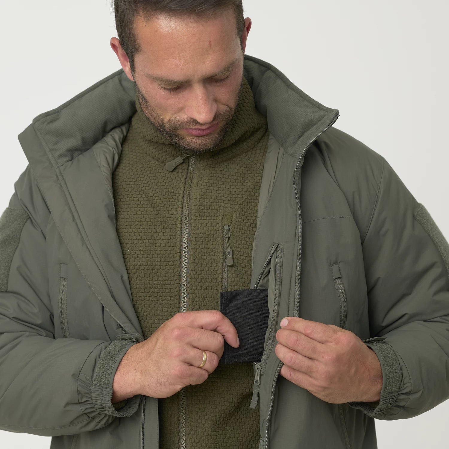 Helikon-Tex LEVEL 7 ľahká zimná bunda Climashield Apex 100g, Flecktarn – detail 6
